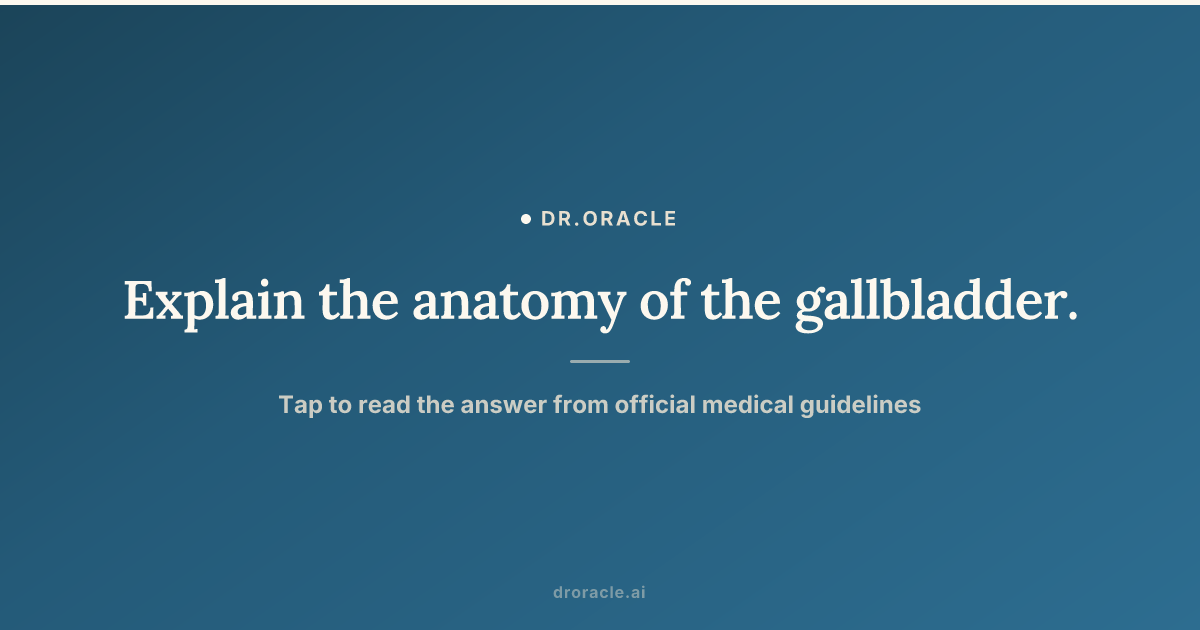 Explain the anatomy of the gallbladder.