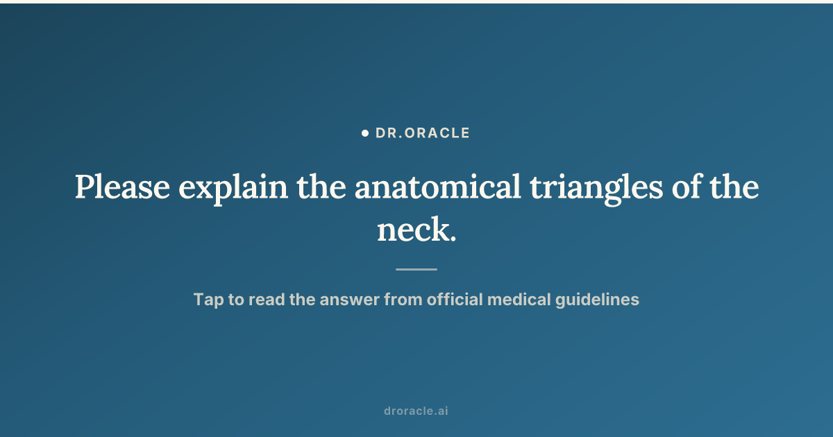 Please explain the anatomical triangles of the neck.