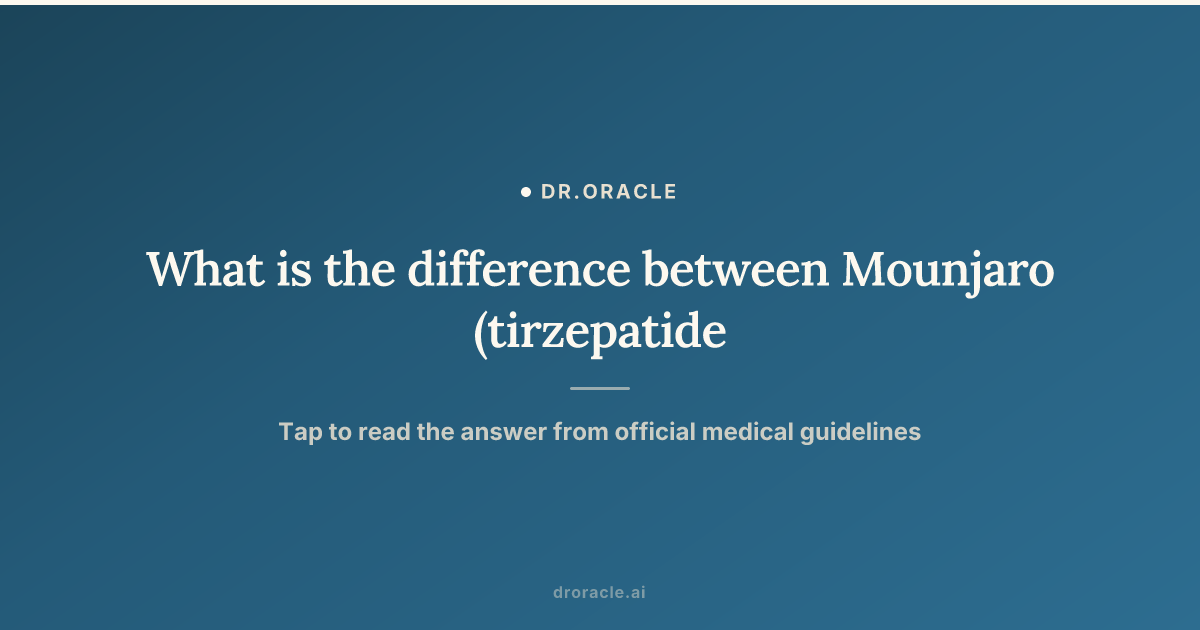 mounjaro tirzepatide vs ozempic semaglutide differences 1 Both Ozempic (semaglutide) and Mounjaro ( tirzepatide) are injectable incretin-based therapies originally developed for type 2 diabetes and now widely used for medical weight management. They work by What's the Difference Between Mounjaro
