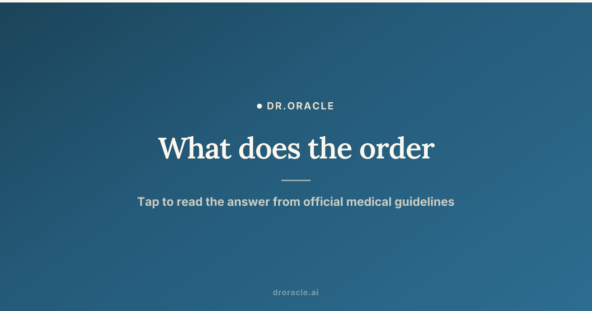 What does the order 